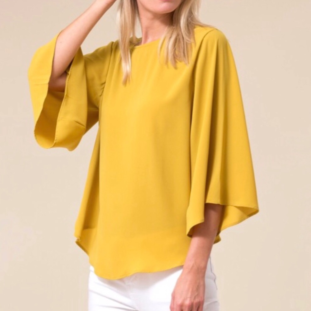 MayMay’s Mustard Cut Out Bow Tie Top - Picture 6 of 6